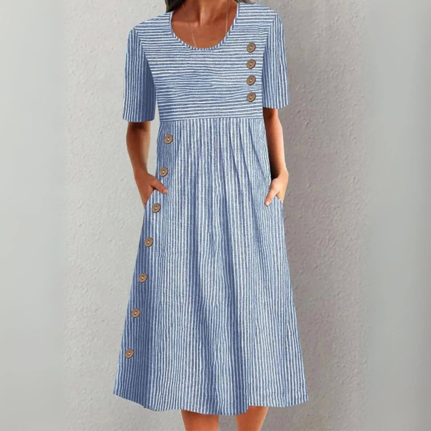 Brigitte™ – Robe Midi Confortable à Couvrance Ventre