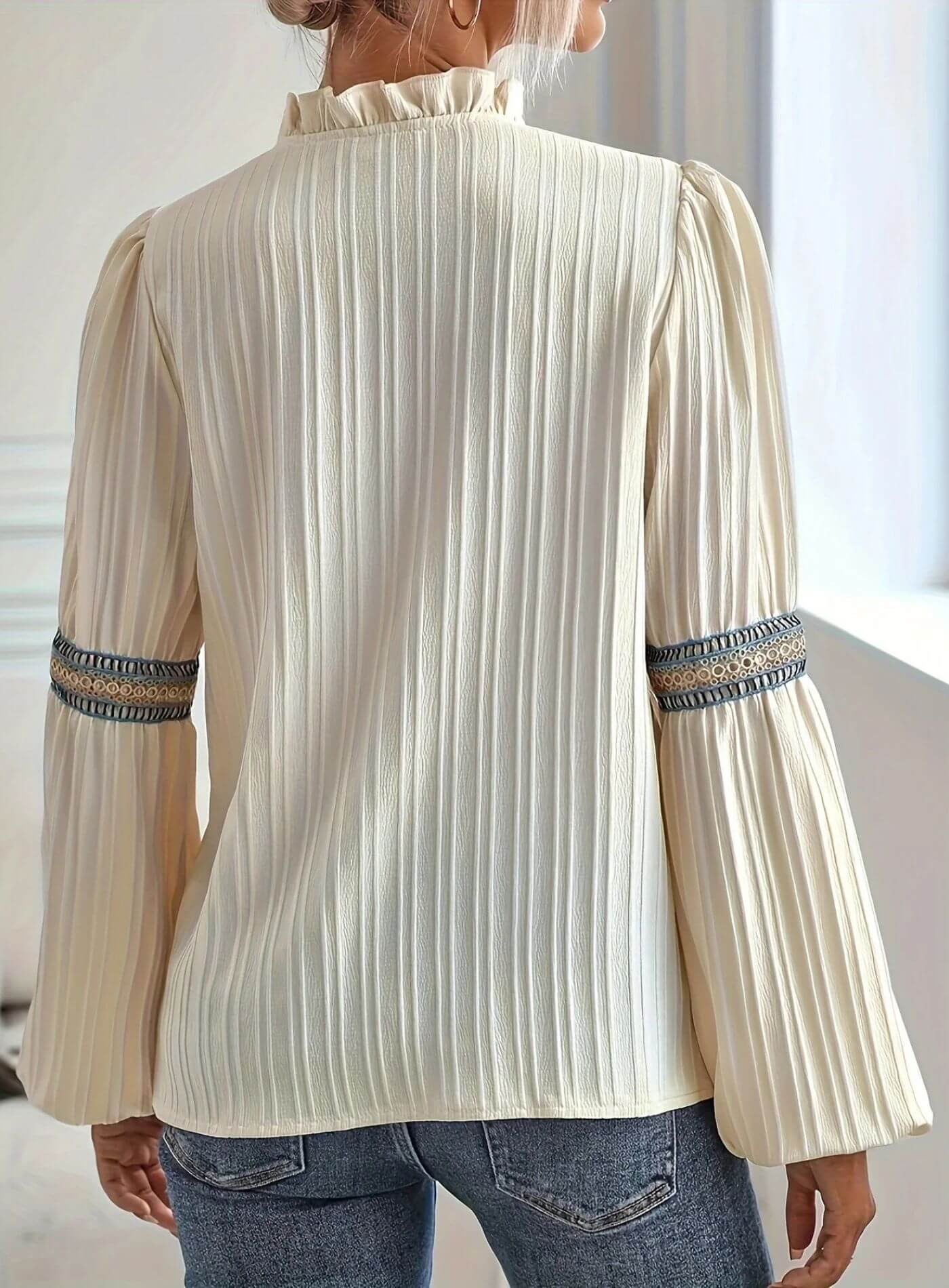 Célestine™ – Blouse Élégante à Manches Longues