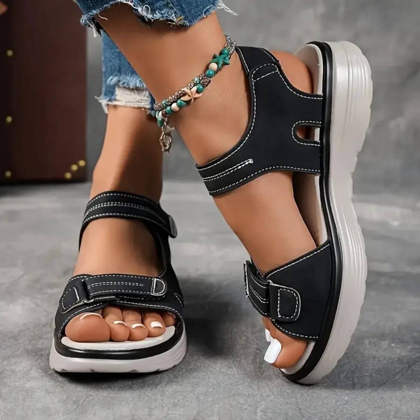 Charlotte™ – Sandales Orthopédiques Compensées Confortables