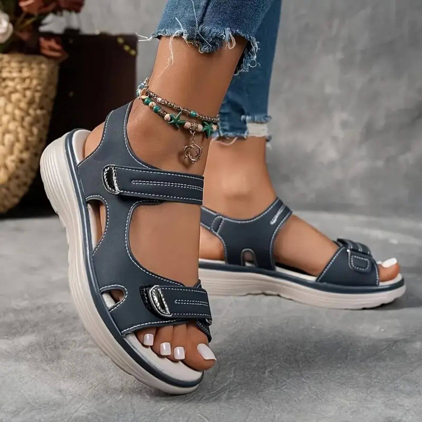 Charlotte™ – Sandales Orthopédiques Compensées Confortables