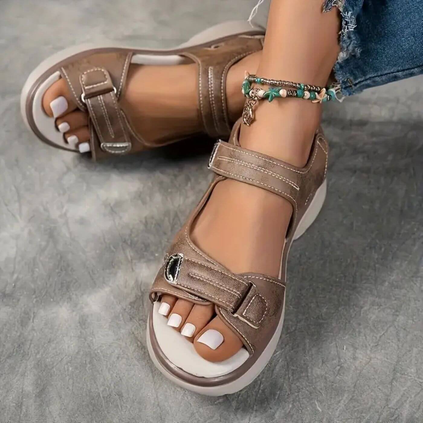 Charlotte™ – Sandales Orthopédiques Compensées Confortables