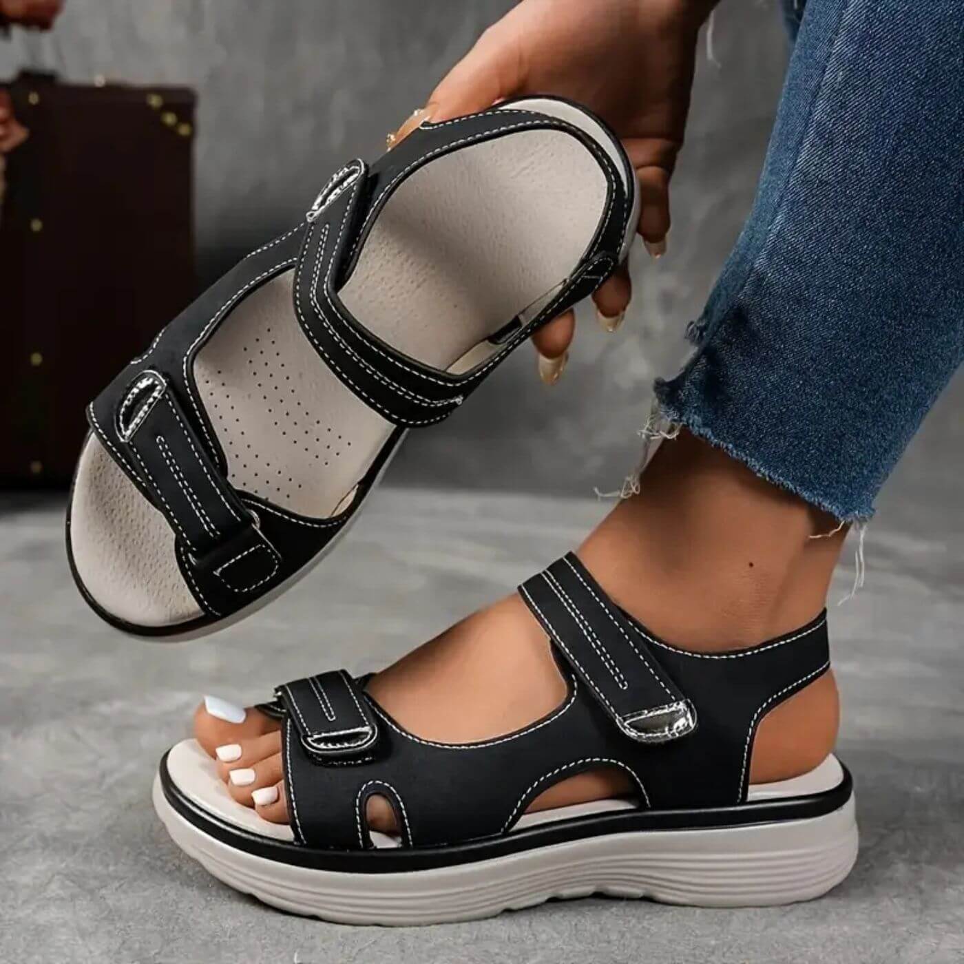 Charlotte™ – Sandales Orthopédiques Compensées Confortables