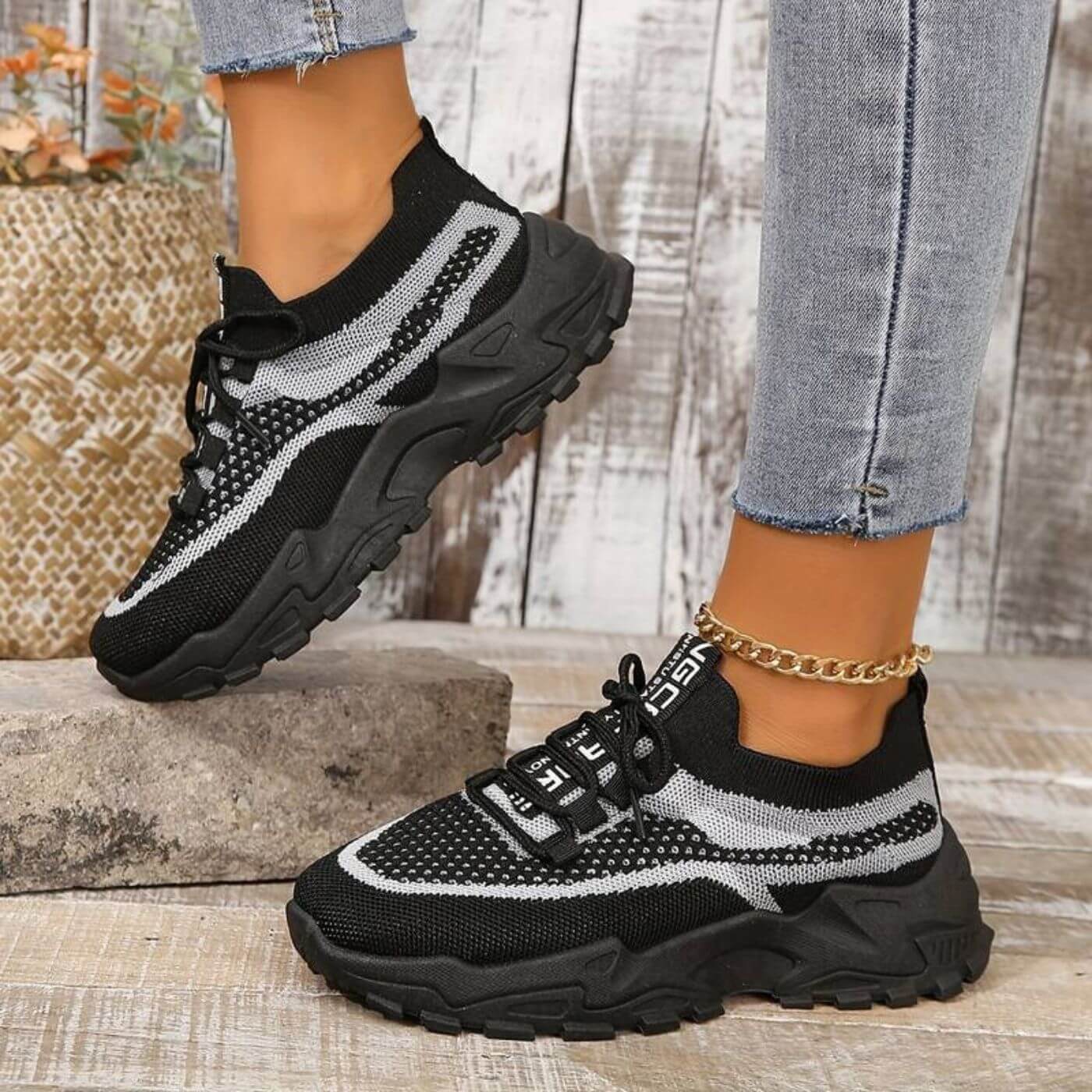 Christelle™ - Baskets Orthopédiques Tricotées Respirantes