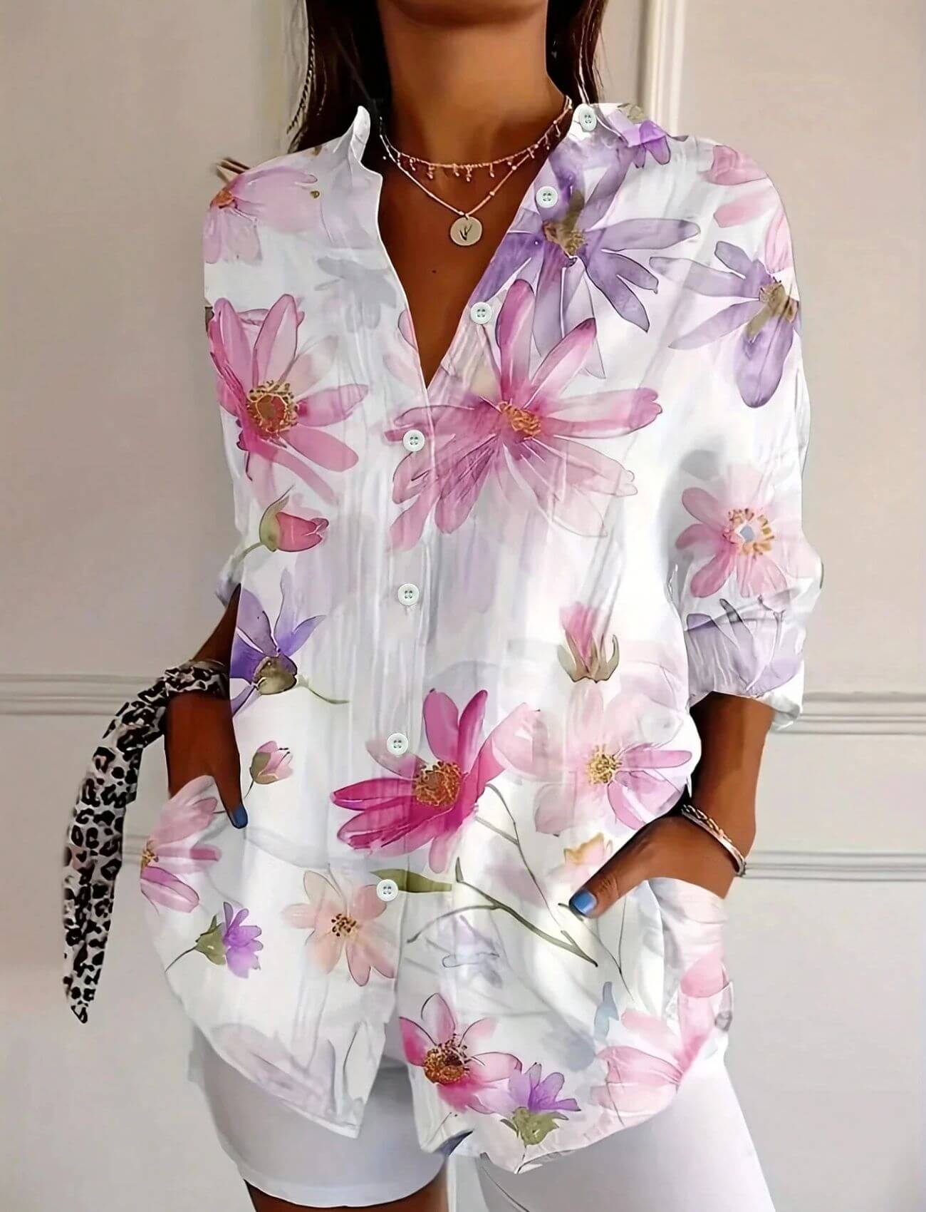 Cindy™ – Blouse Confortable à Fleurs Multicolores