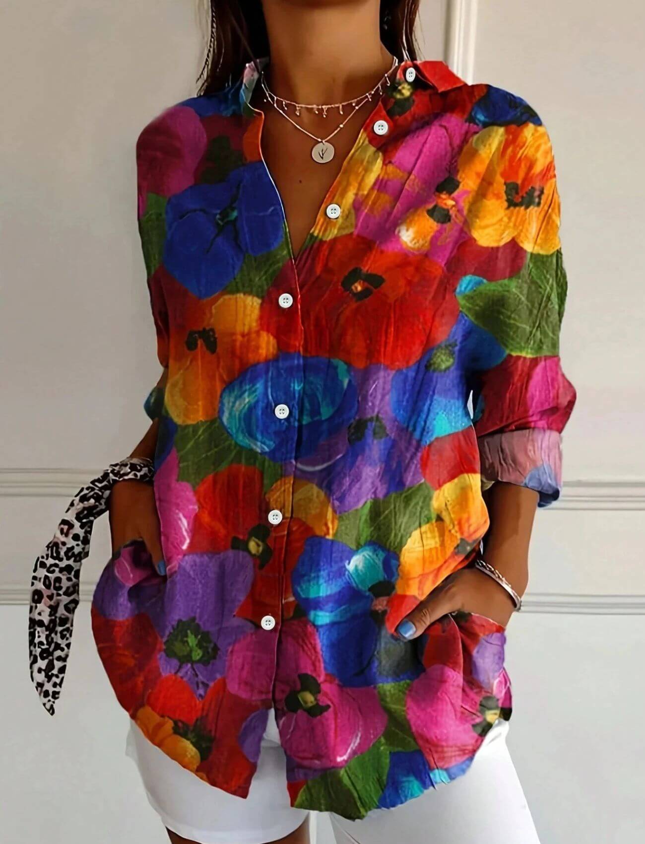 Cindy™ – Blouse Confortable à Fleurs Multicolores