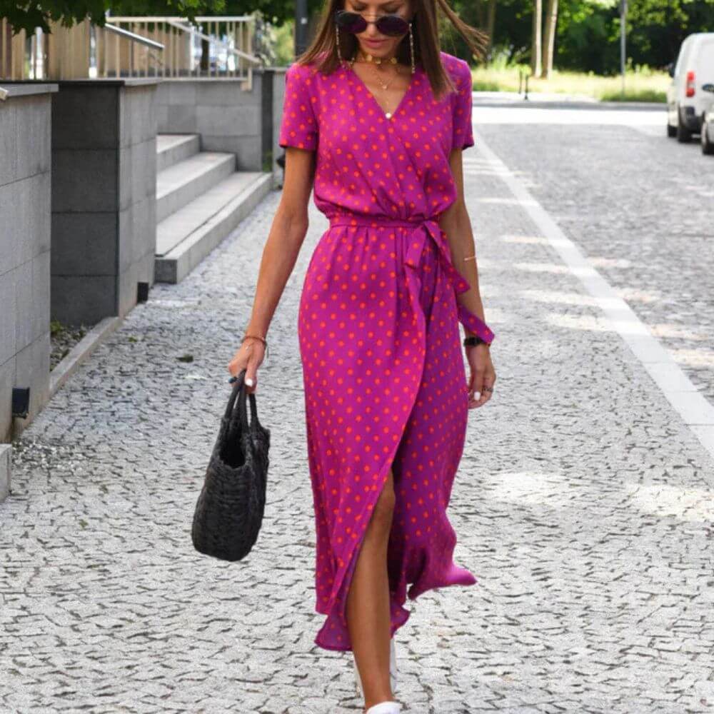 Robe à fleurs longue bohème chic pour femme – été tendance