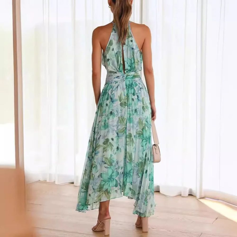 Robe plissée élégante midi – look chic et fluide