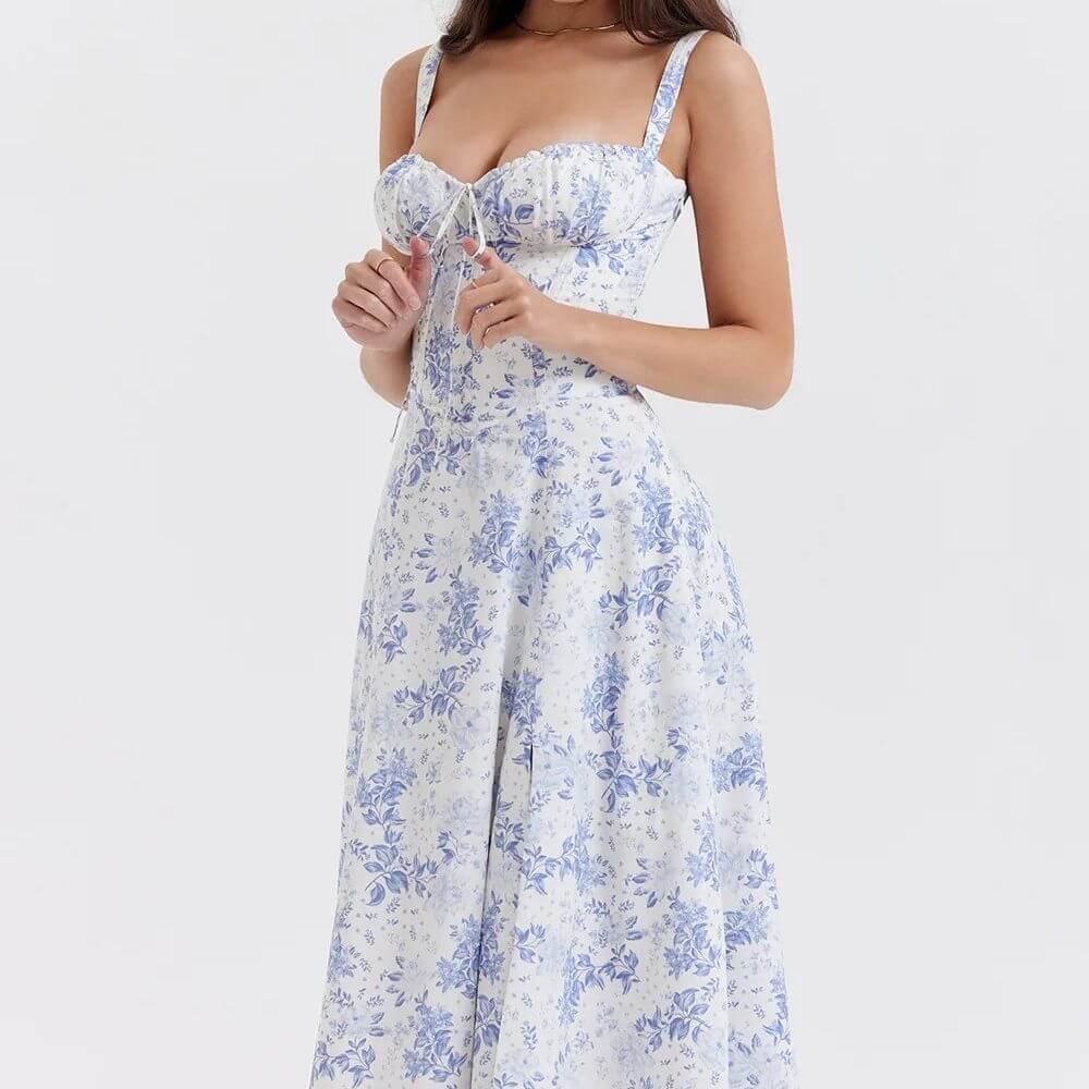 Robe femme élégante à imprimé floral – tendance chic été 2025