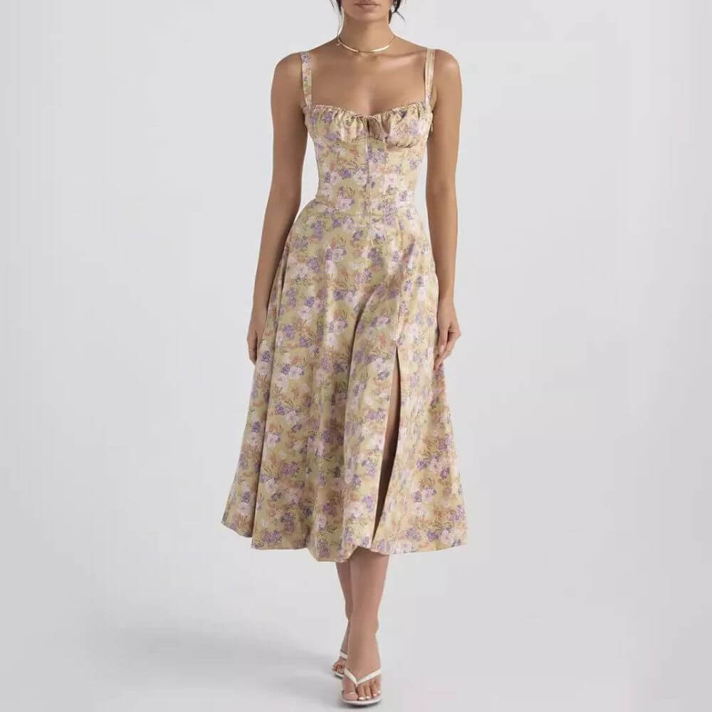Robe femme élégante à imprimé floral – tendance chic été 2025