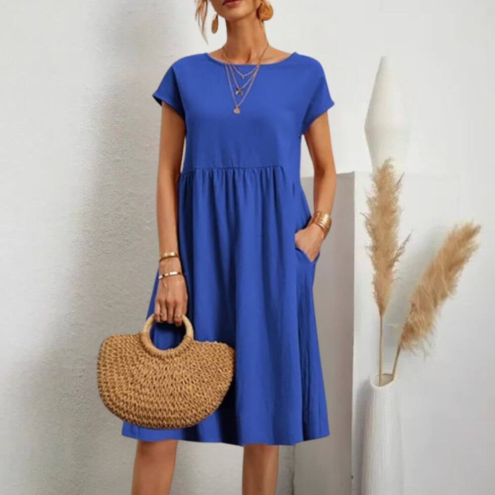 Robe midi élégante ceinturée – silhouette flatteuse pour tous les jours