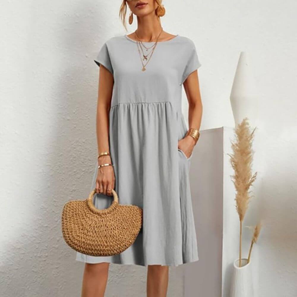 Robe midi élégante ceinturée – silhouette flatteuse pour tous les jours