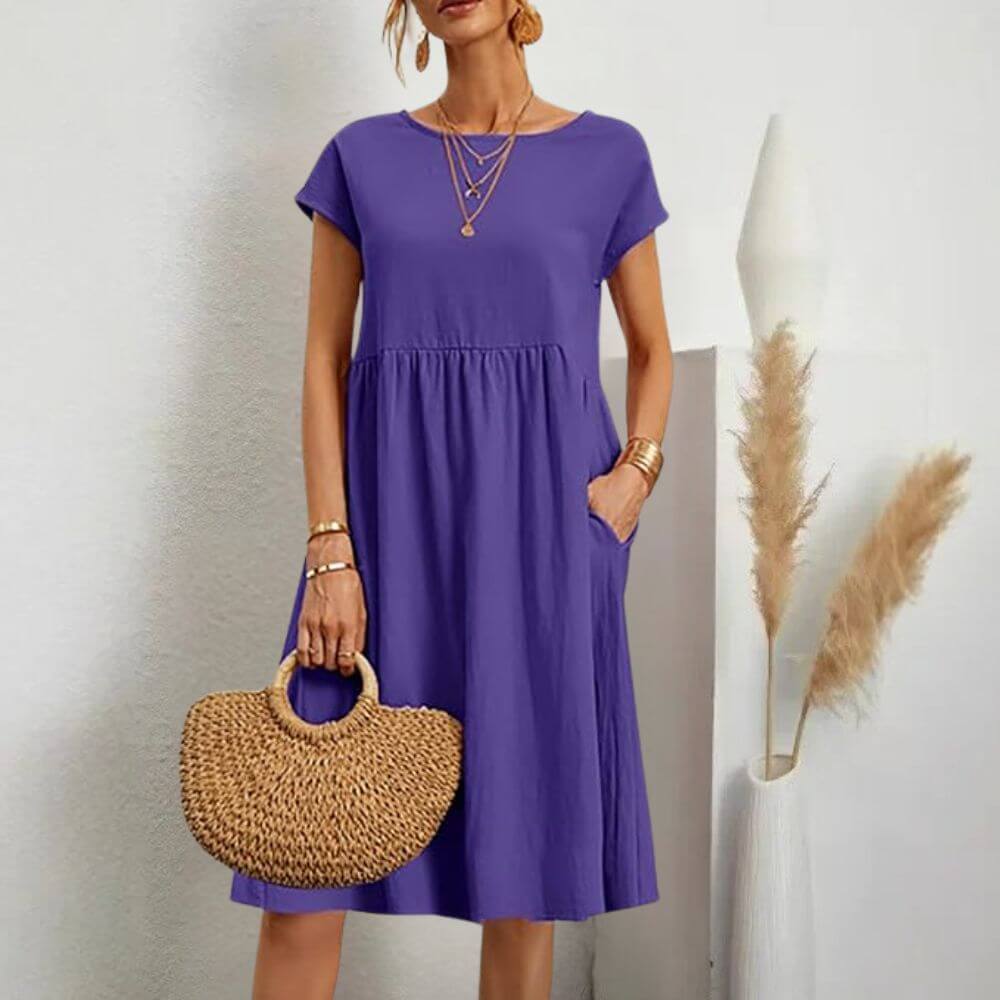 Robe midi élégante ceinturée – silhouette flatteuse pour tous les jours