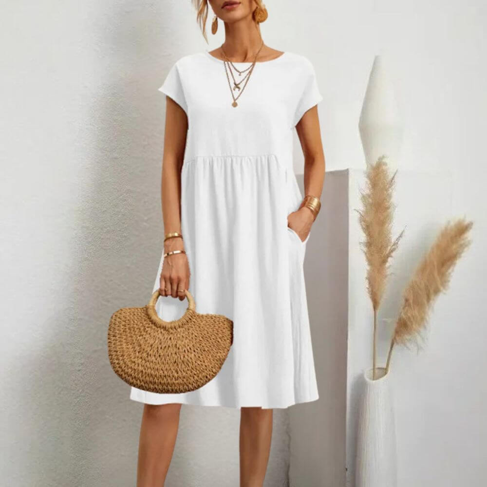 Robe midi élégante ceinturée – silhouette flatteuse pour tous les jours