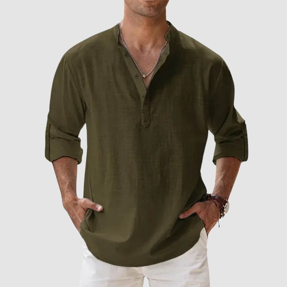 Chemise en lin homme élégante et décontractée pour l'été