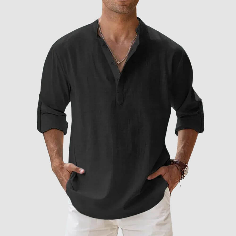 Chemise en lin homme élégante et décontractée pour l'été