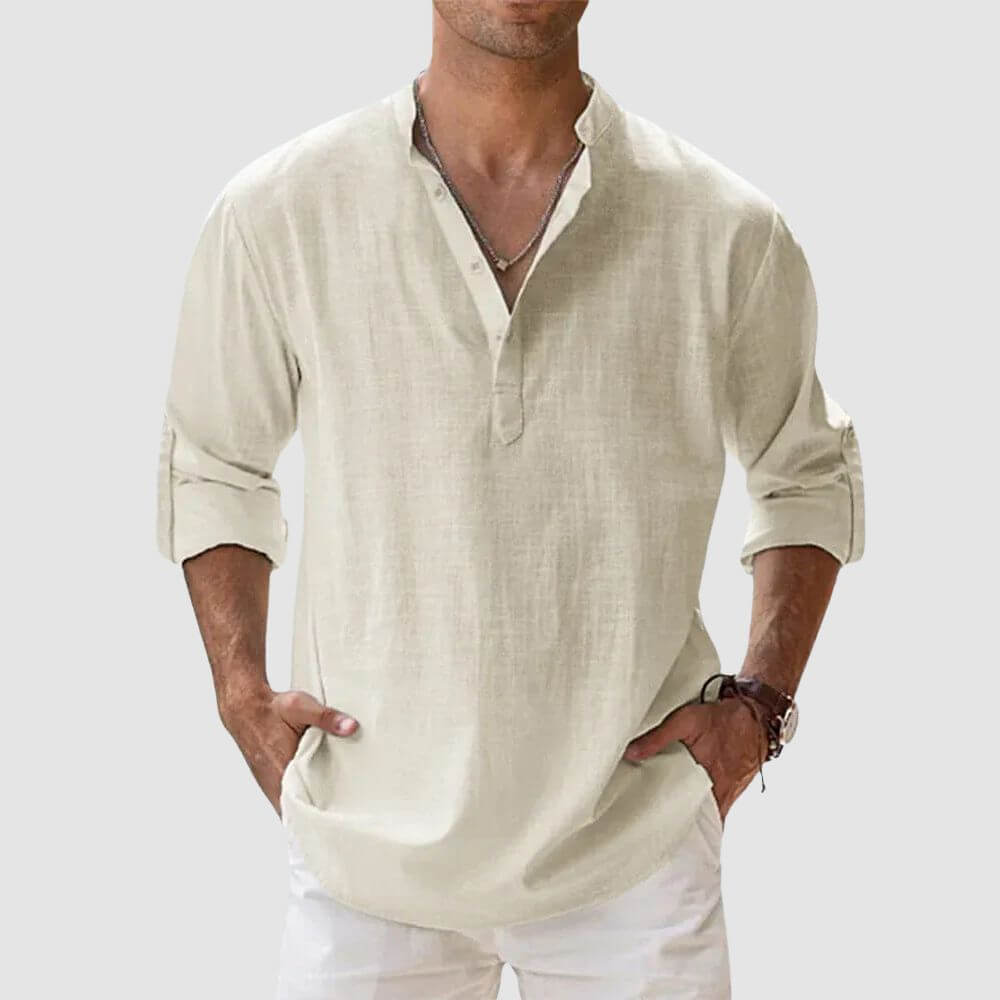 Chemise en lin homme élégante et décontractée pour l'été