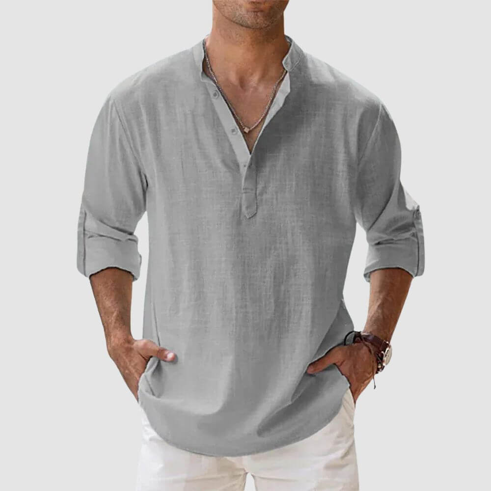Chemise en lin homme élégante et décontractée pour l'été
