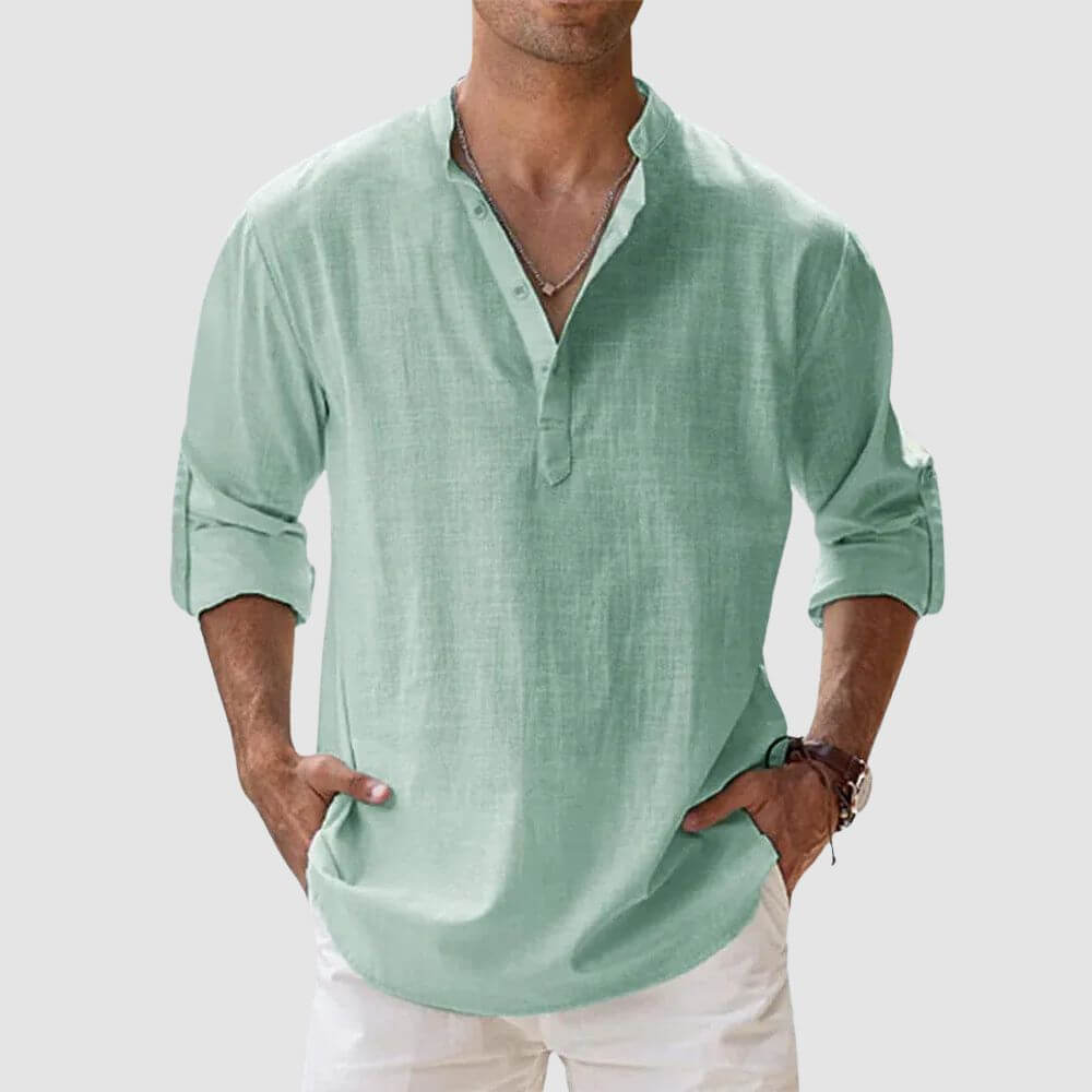 Chemise en lin homme élégante et décontractée pour l'été