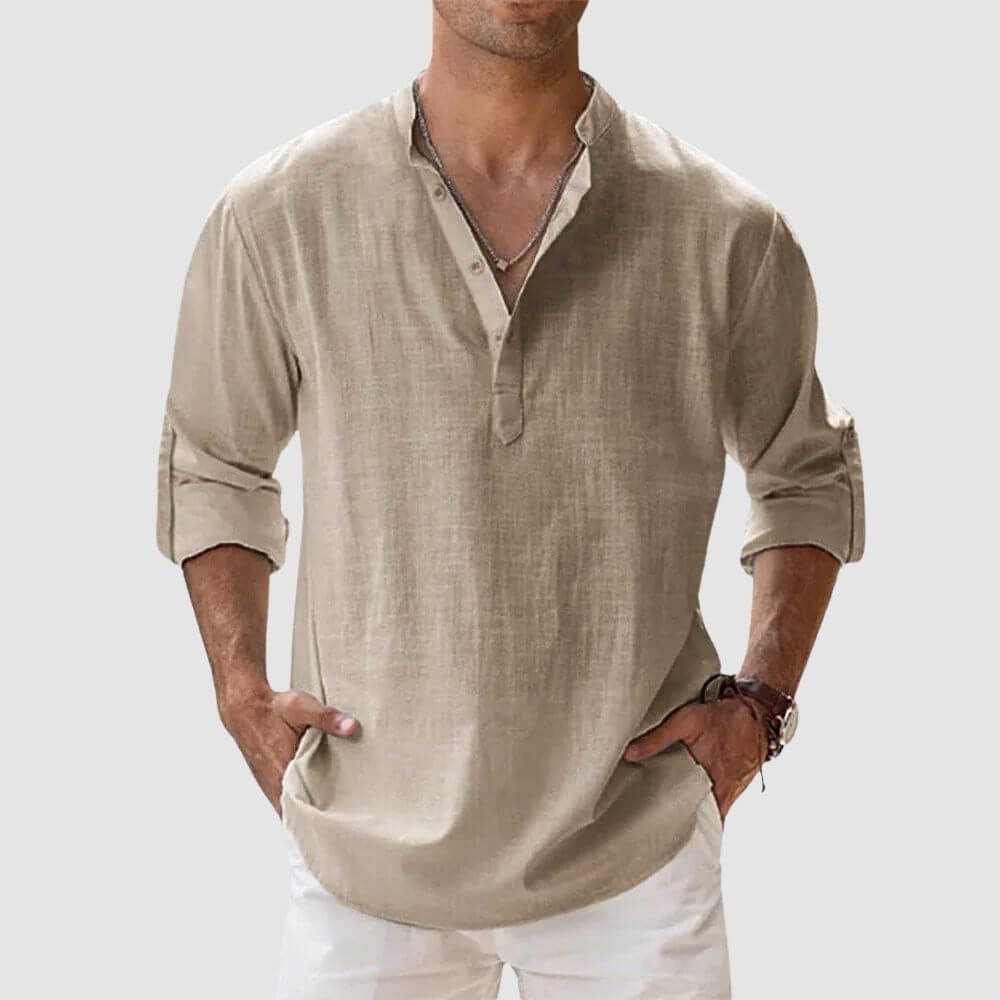 Chemise en lin homme élégante et décontractée pour l'été