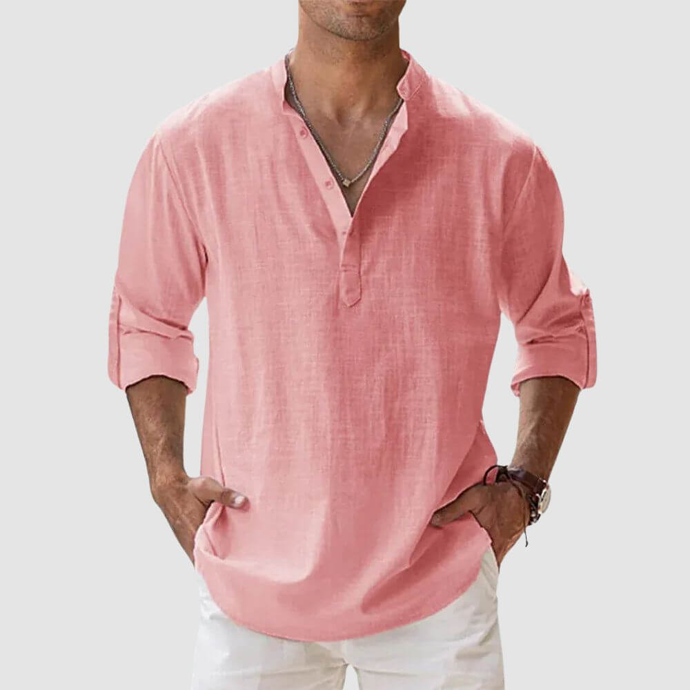 Chemise en lin homme élégante et décontractée pour l'été