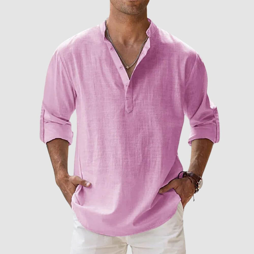 Chemise en lin homme élégante et décontractée pour l'été
