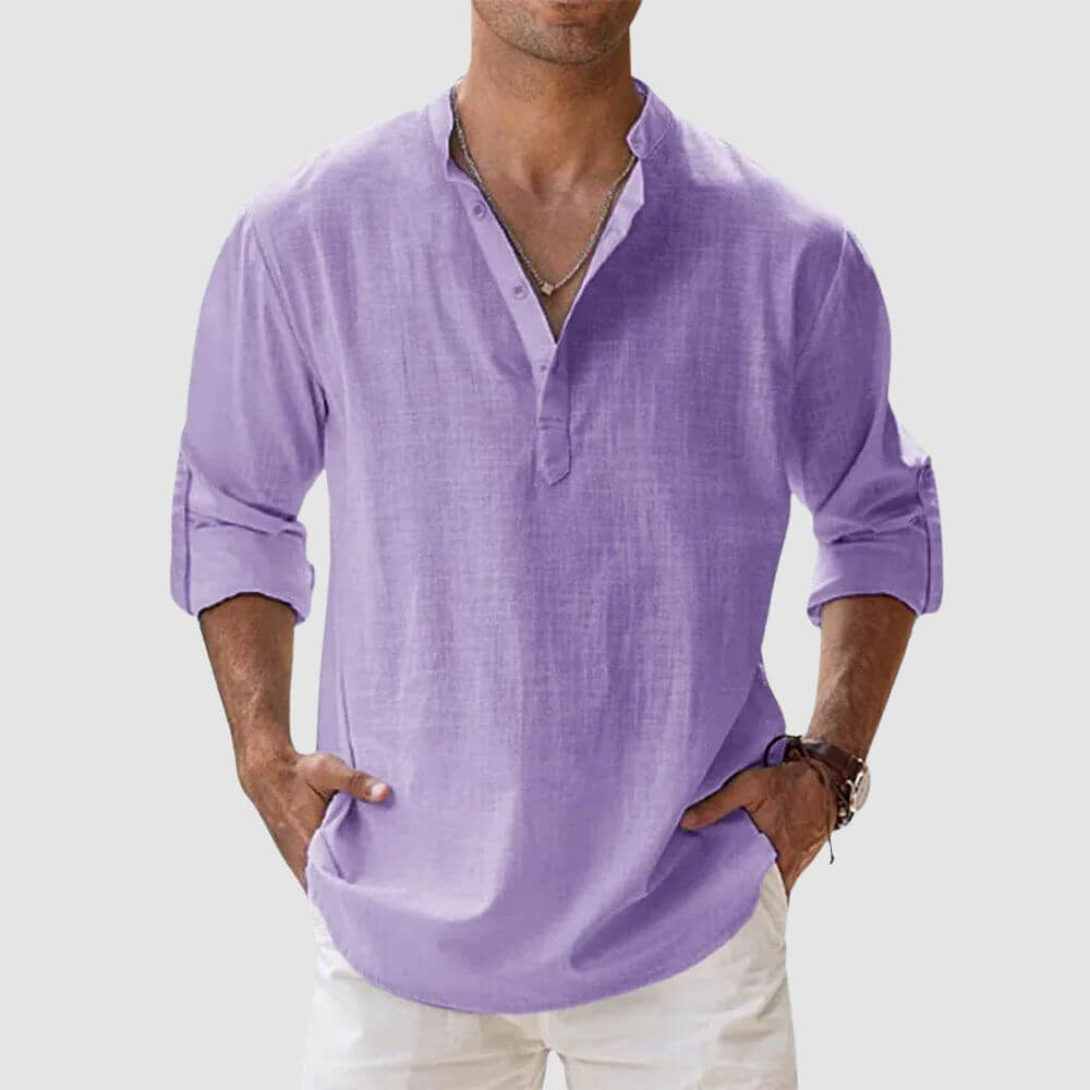 Chemise en lin homme élégante et décontractée pour l'été