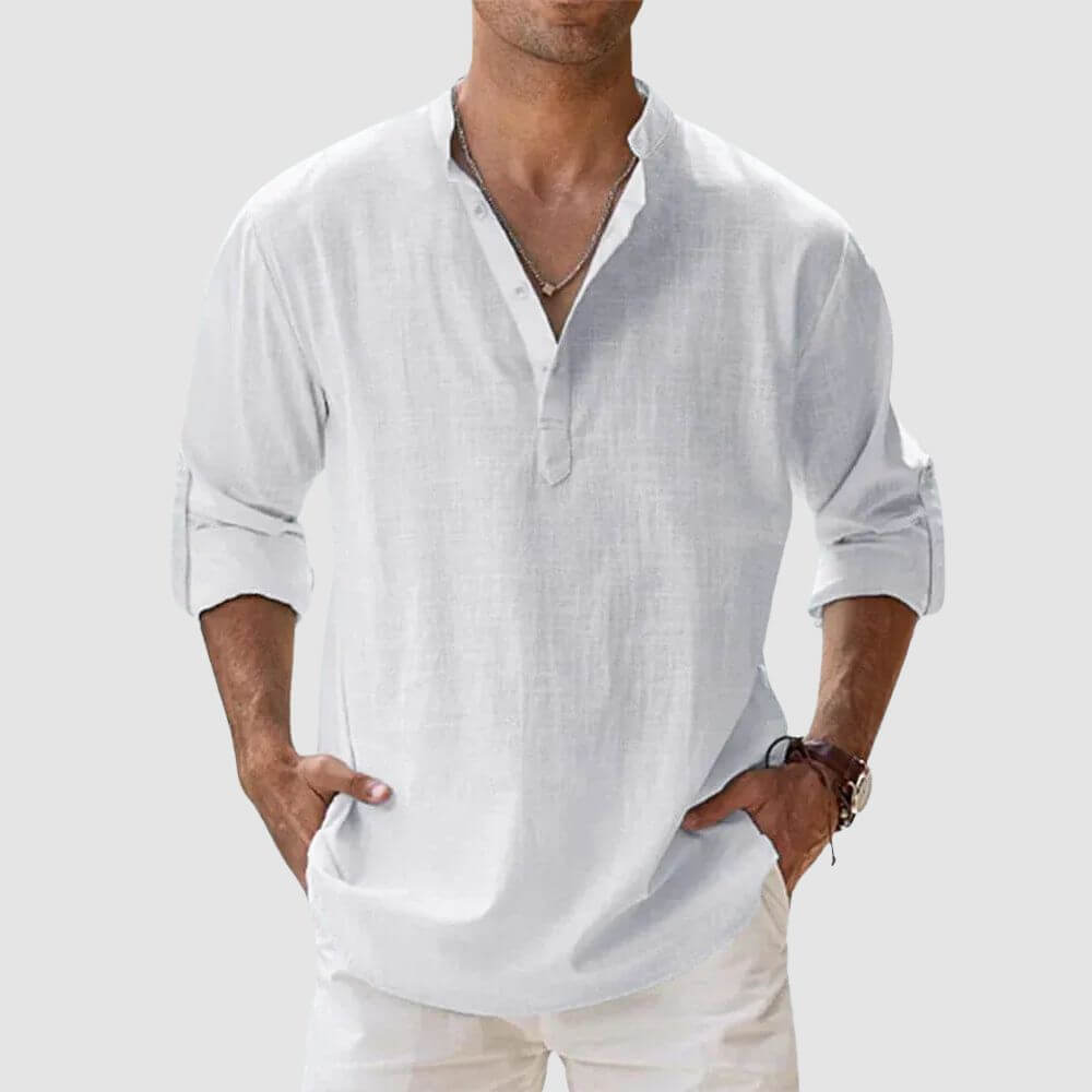 Chemise en lin homme élégante et décontractée pour l'été
