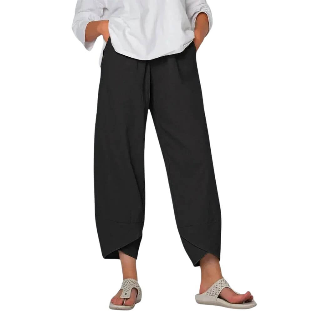 Pantalon en lin fluide femme – chic décontracté pour l’été