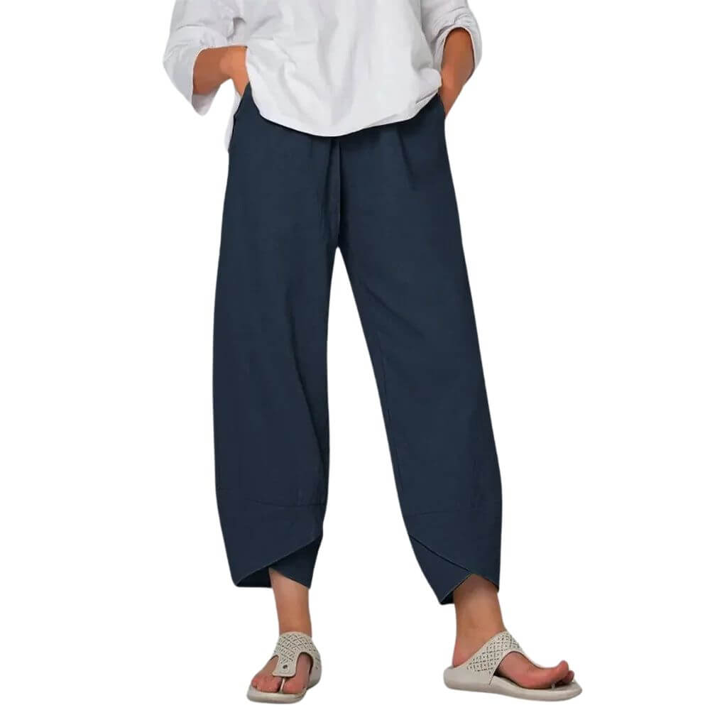 Pantalon en lin fluide femme – chic décontracté pour l’été