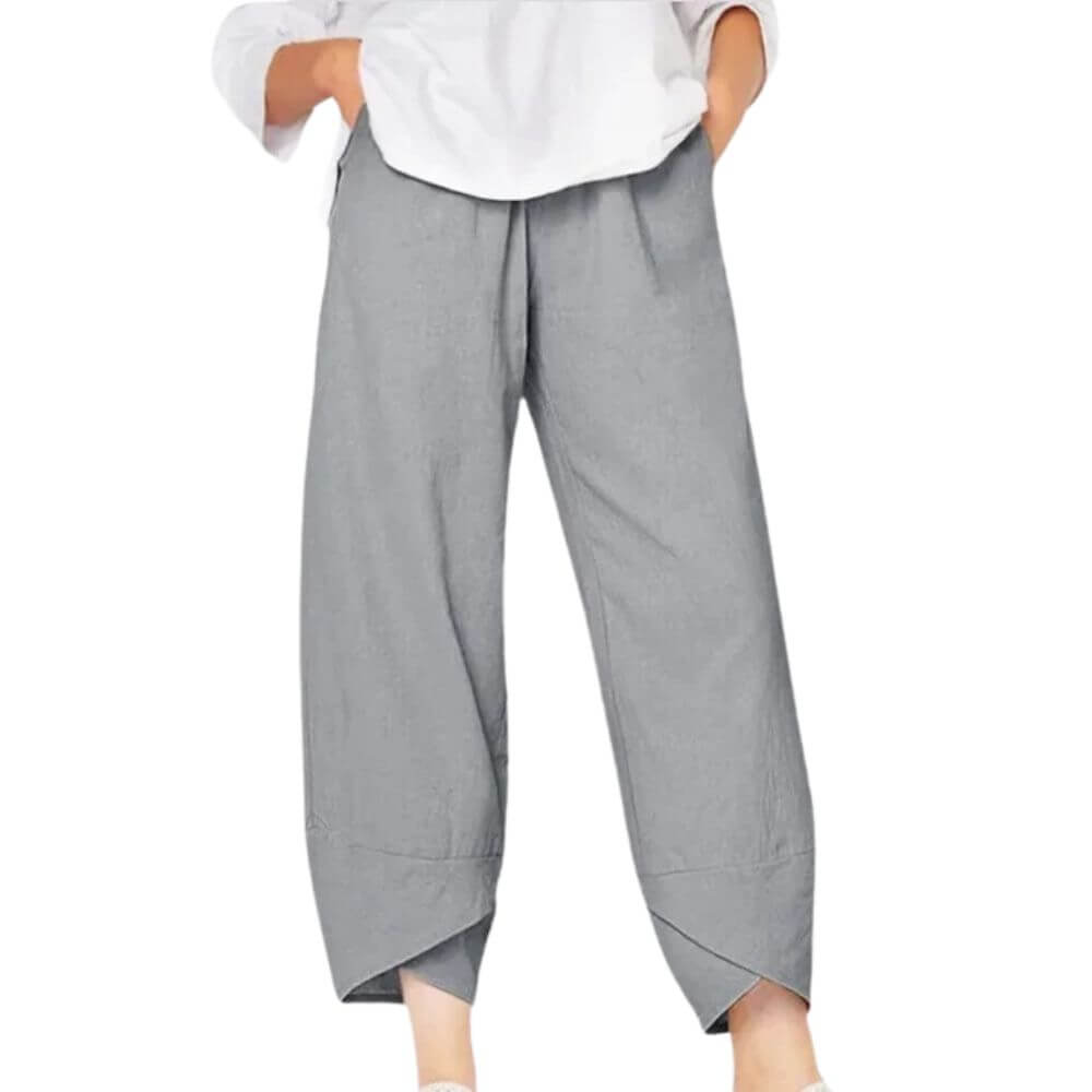 Pantalon en lin fluide femme – chic décontracté pour l’été