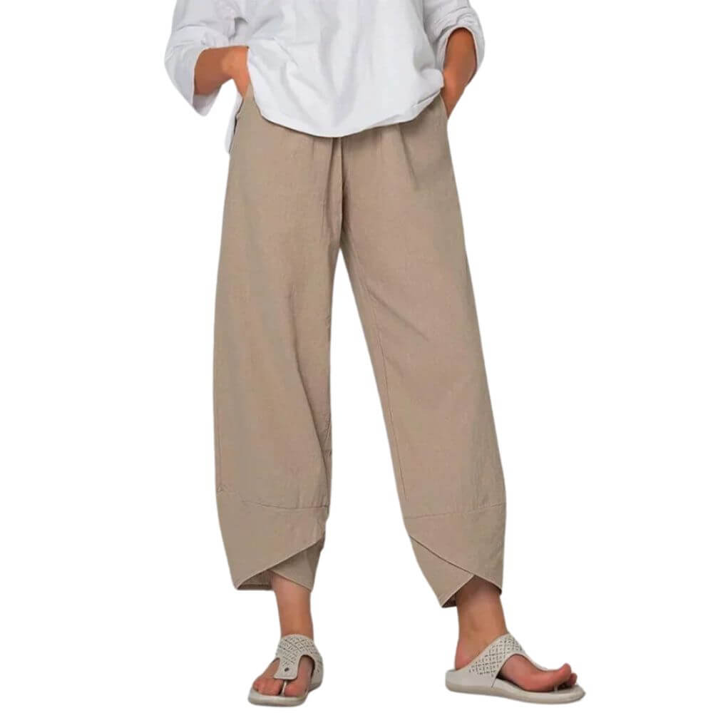 Pantalon en lin fluide femme – chic décontracté pour l’été