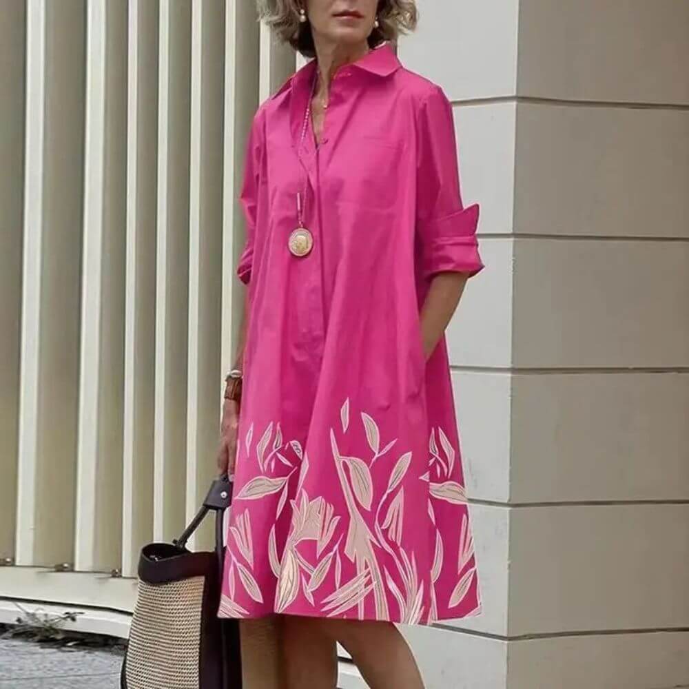 Robe chemise élégante ceinturée – look chic et décontracté