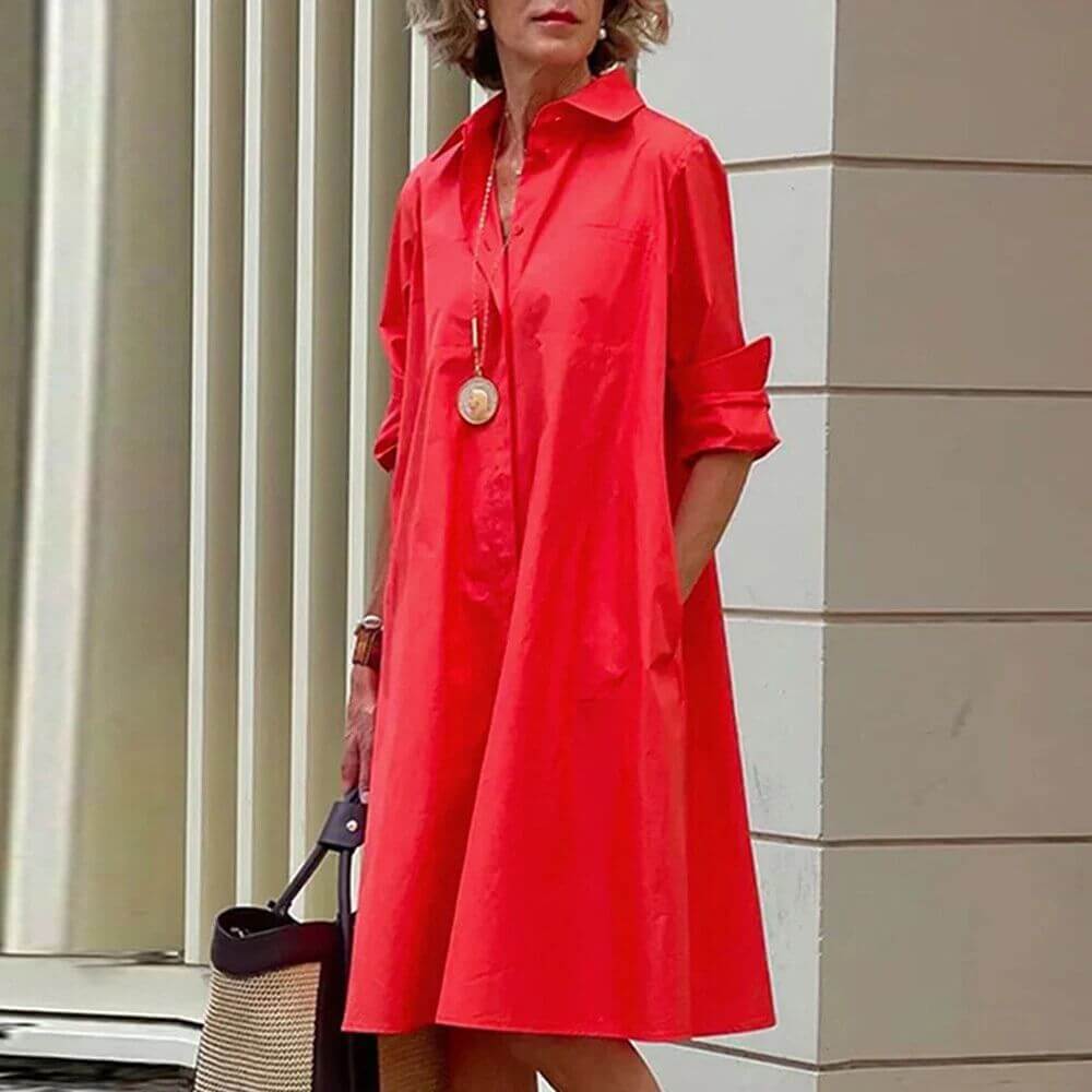 Robe chemise élégante ceinturée – look chic et décontracté