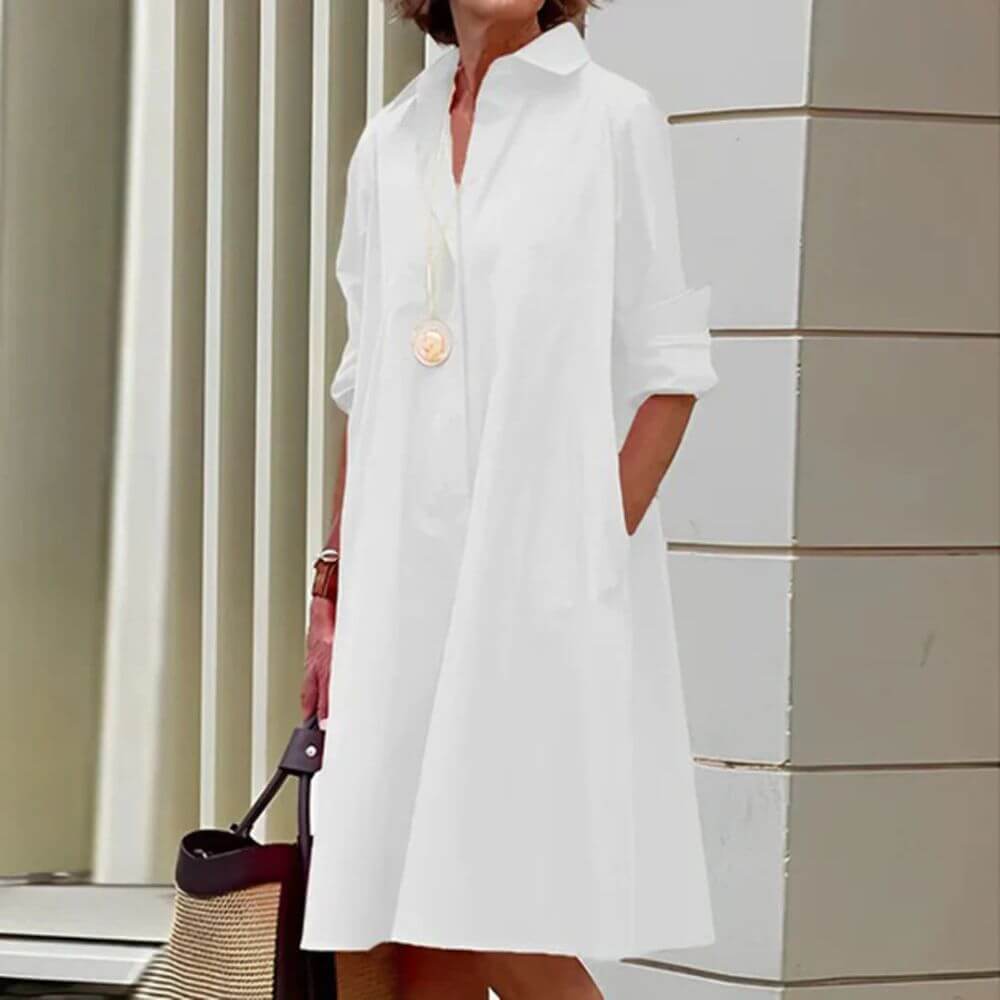 Robe chemise élégante ceinturée – look chic et décontracté
