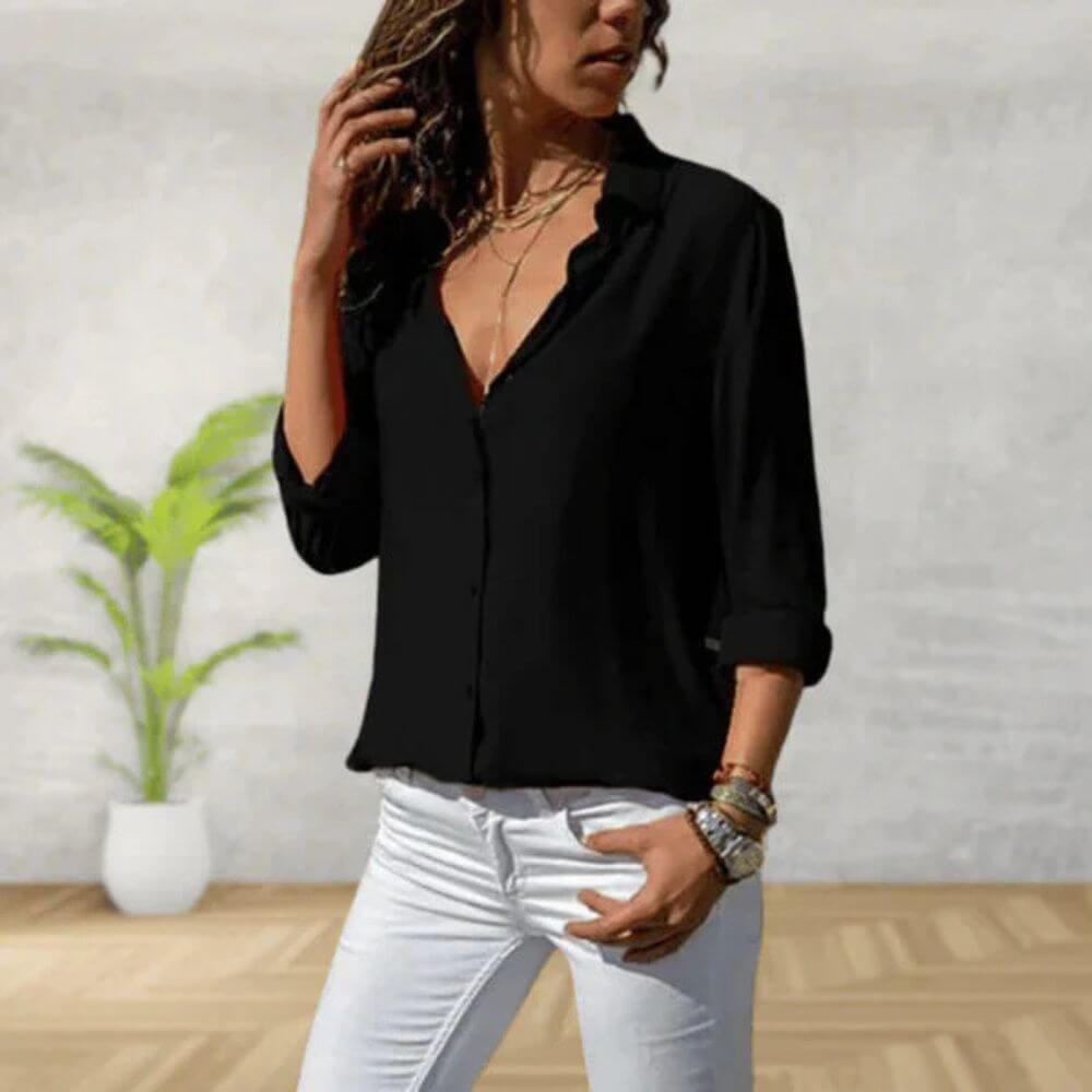 Chemise femme élégante manches longues – look chic quotidien