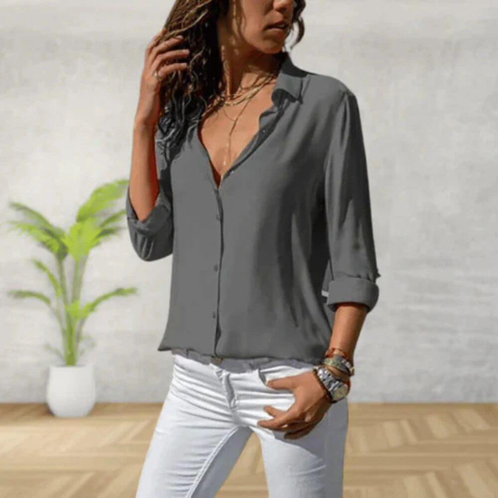 Chemise femme élégante manches longues – look chic quotidien
