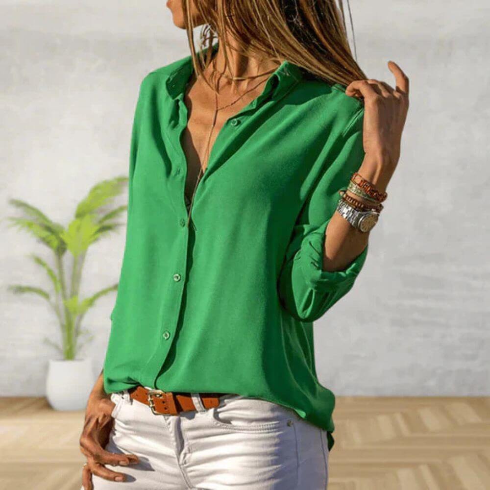 Chemise femme élégante manches longues – look chic quotidien