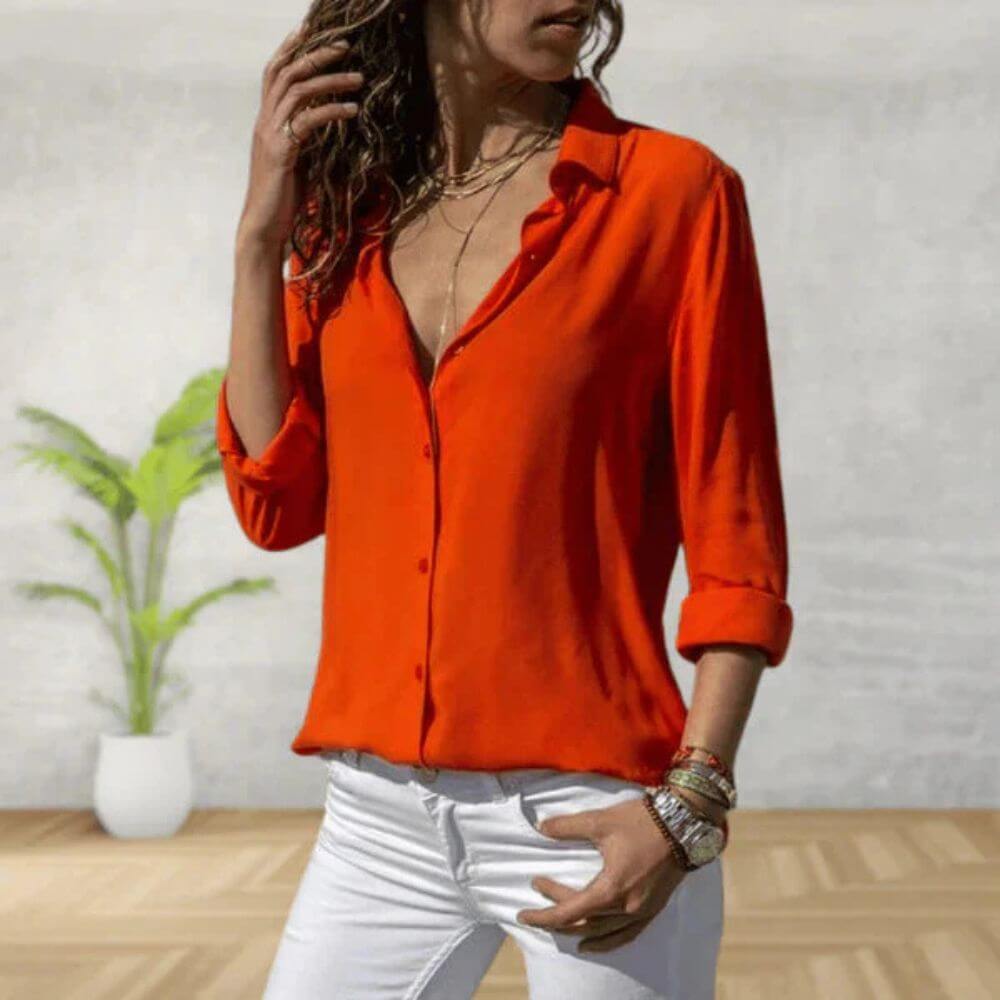 Chemise femme élégante manches longues – look chic quotidien