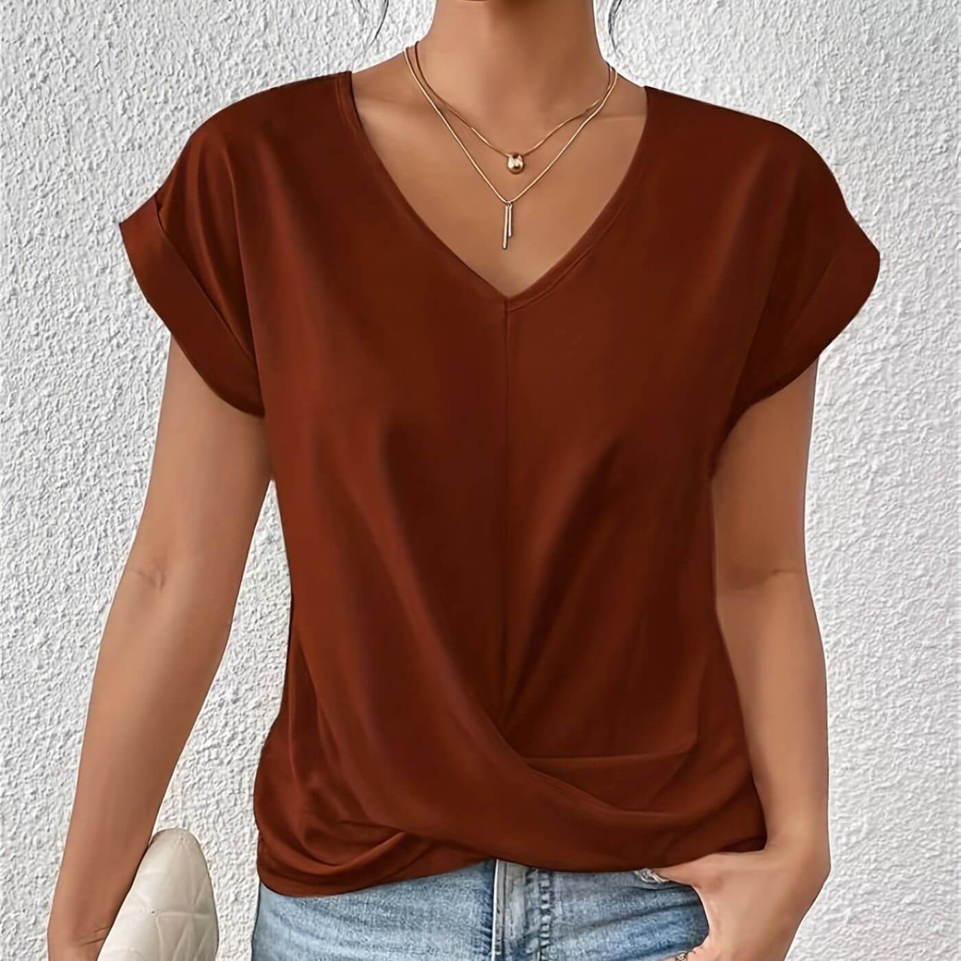 Fatima™ – T-shirt Décontracté à Col en V