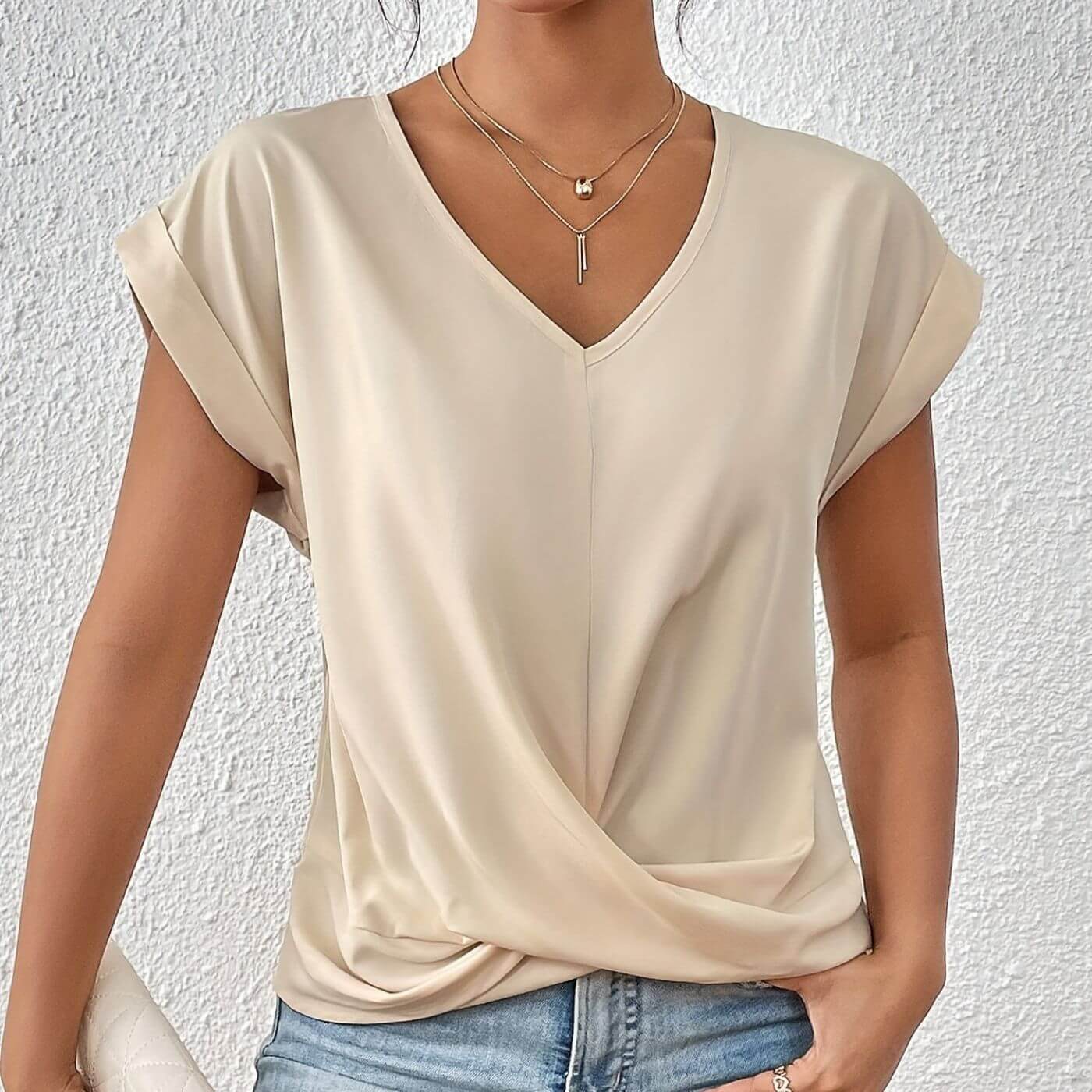 Fatima™ – T-shirt Décontracté à Col en V