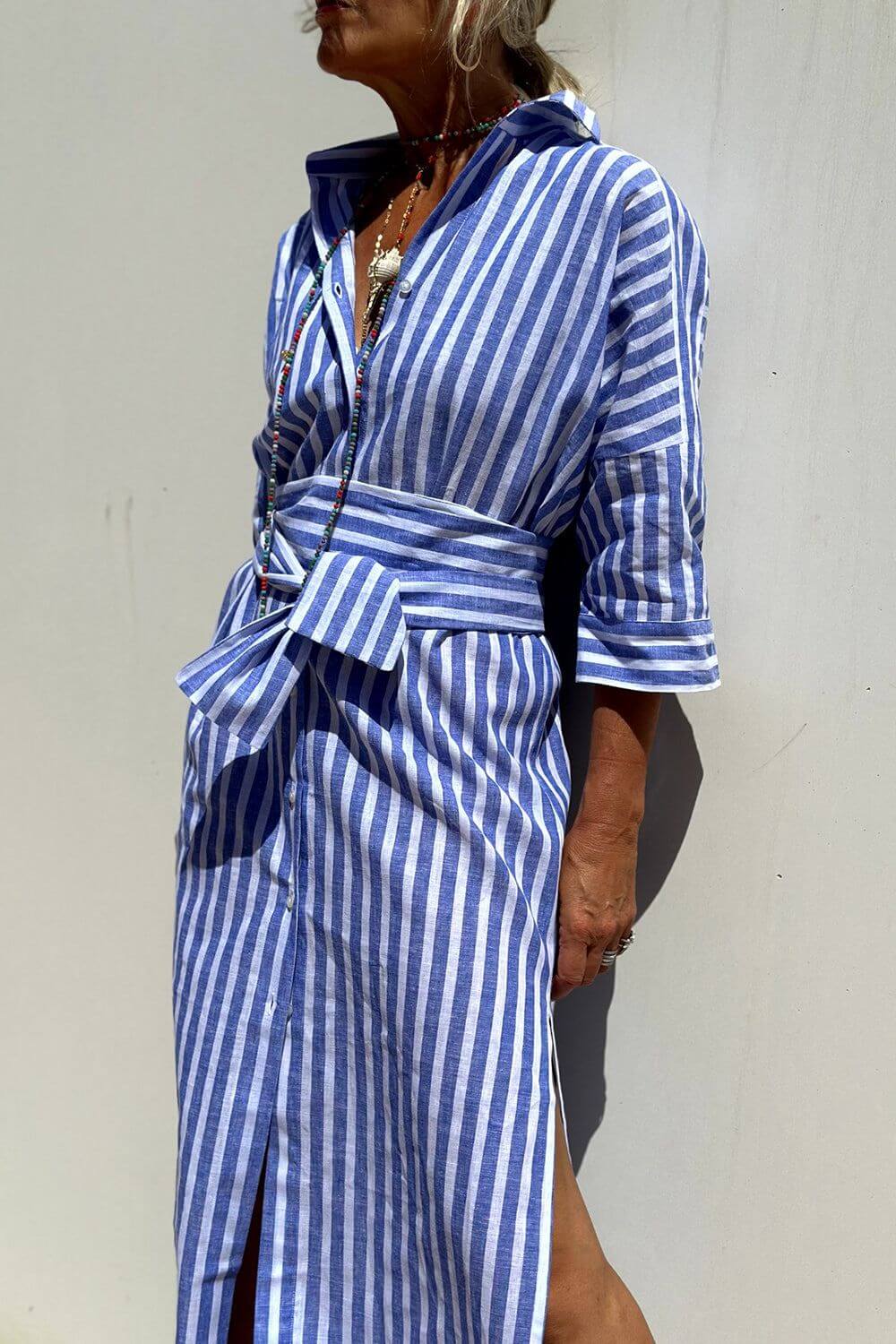 Florence™ – Robe Chemise à Rayures Élégante
