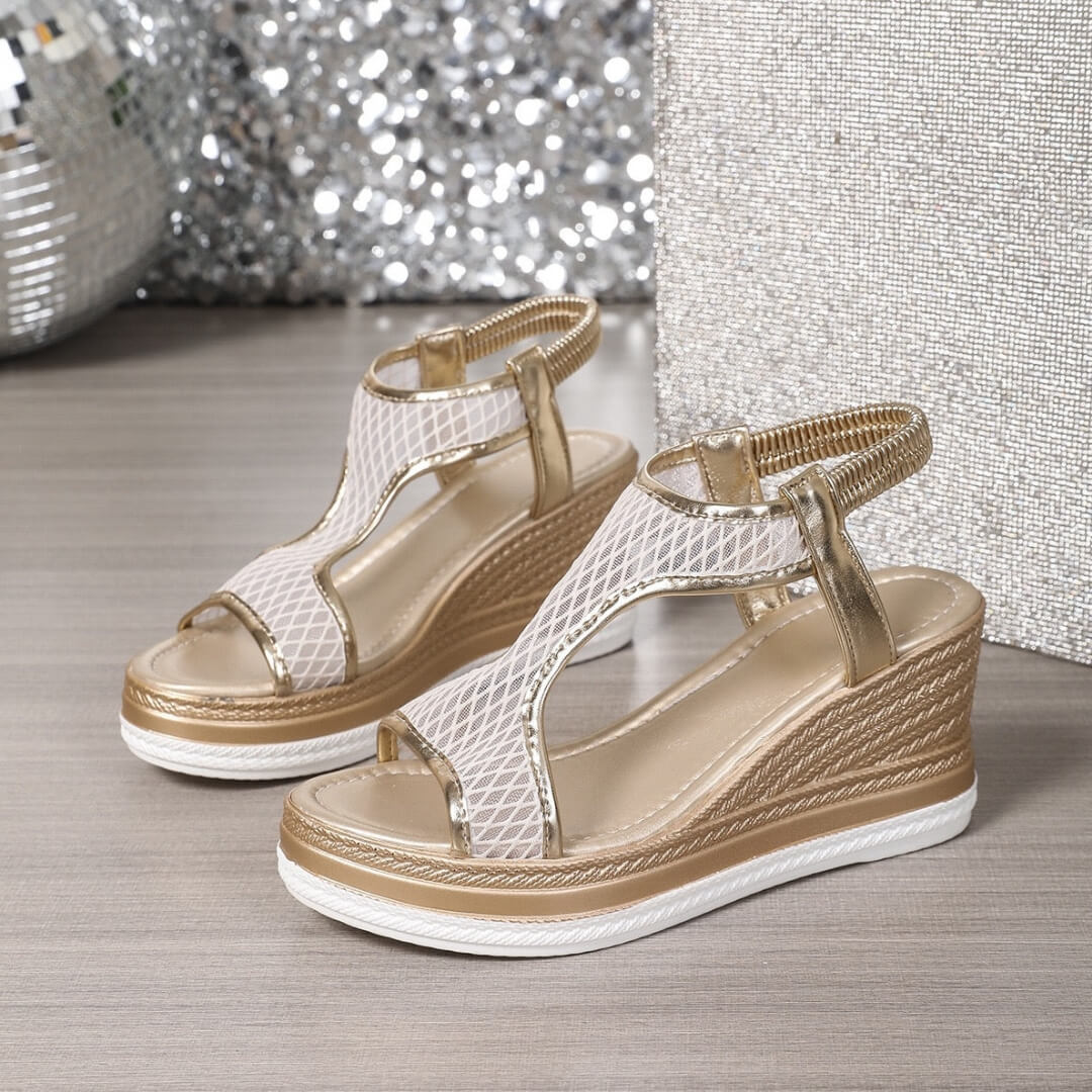 Isabeau™ – Sandales Orthopédiques Élégantes à Talon Compensé Pour Femmes