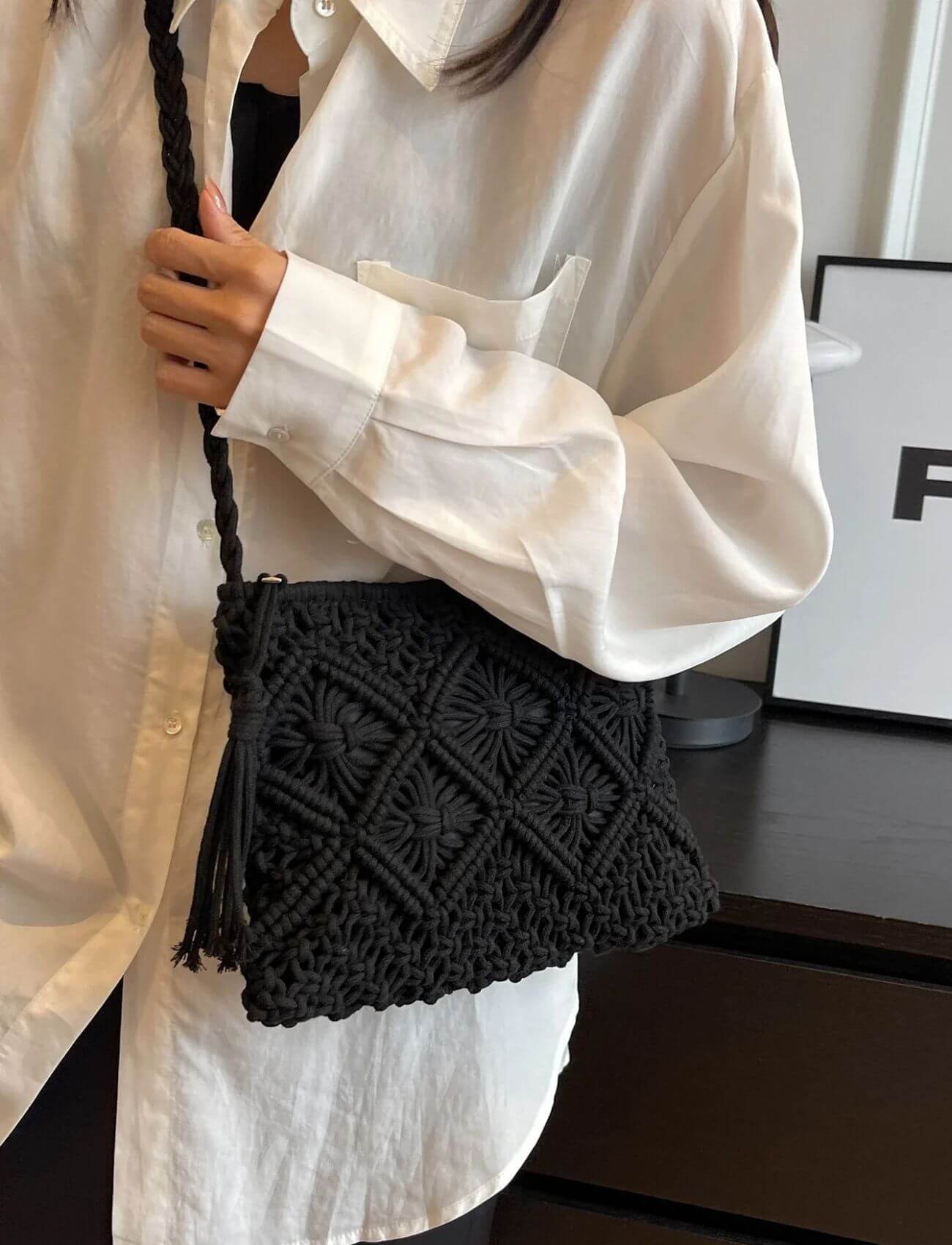 Justina™ – Sac Bandoulière Tressé Élégant