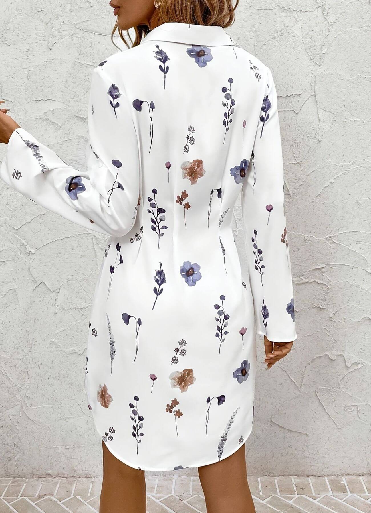 Mireille™ – Robe chemise fleurie boutonnée élégante
