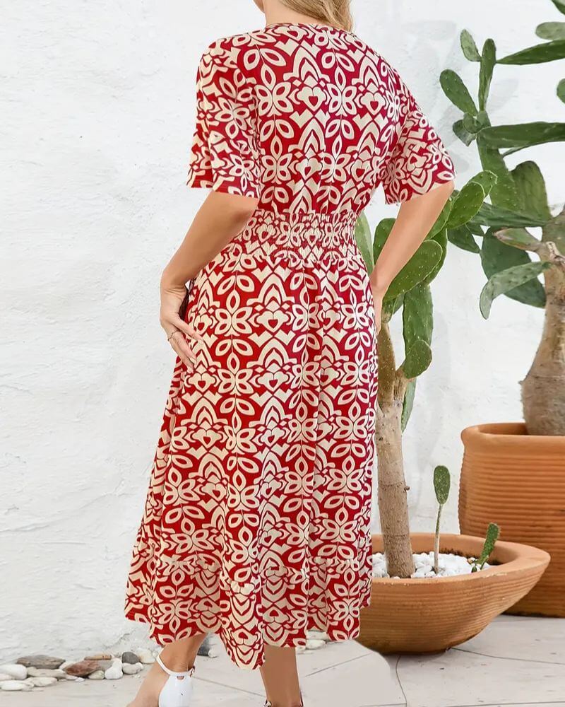 Ninette™ – Robe d’Été Décontractée à Col en V Bohème
