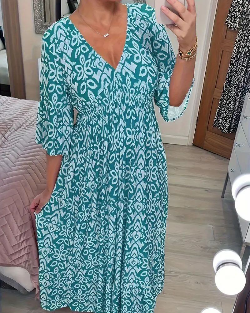 Ninette™ – Robe d’Été Décontractée à Col en V Bohème