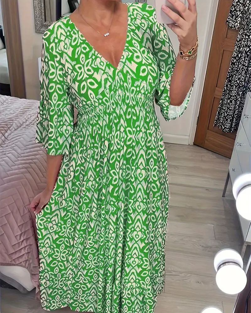 Ninette™ – Robe d’Été Décontractée à Col en V Bohème
