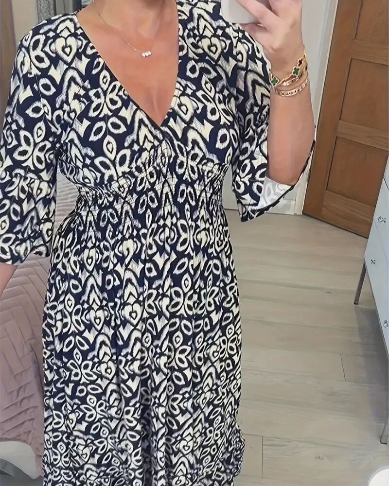 Ninette™ – Robe d’Été Décontractée à Col en V Bohème