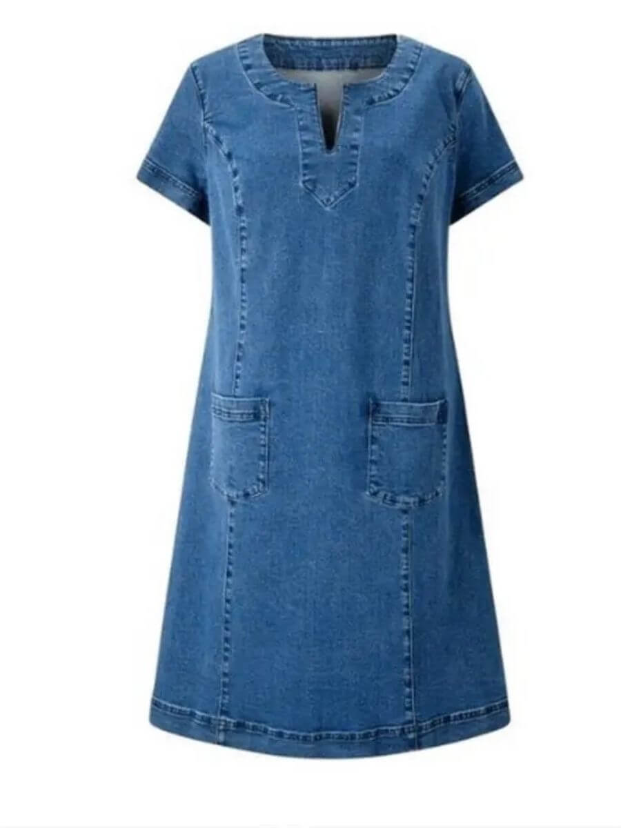 Pauline™ – Robe en Jean d’Été à Col en V