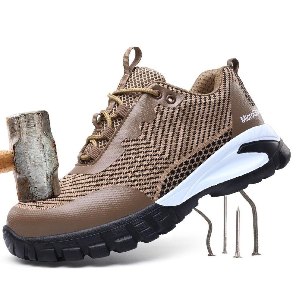 Baskets modernes pour homme, marron, avec semelle pneumatique et logo AIR.